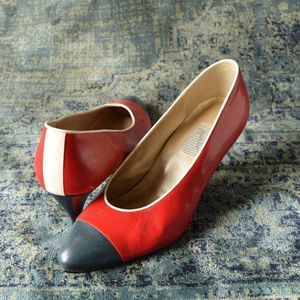 Size 6.5 Red White And Blue Pumps - 1980's Vintage - image 1